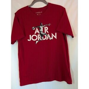 Air Jordan Shirt Boys Size XL 13-15 Red Spell Out Graphic